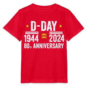 80. Jahrestag des D-Day in der Normandie 1944 2024 - Stanley/Stella Kinder T-Shirt MINI CREATOR  - Rot - Vorne - Jaiden (125cm)