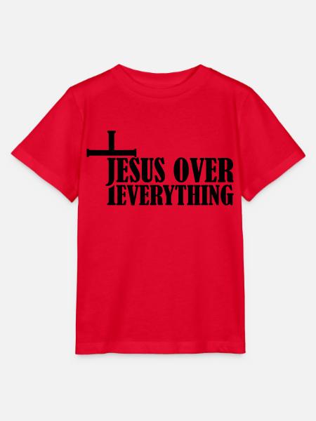 Jesus Over Everything - Stanley/Stella Kinder T-Shirt MINI CREATOR - Rot