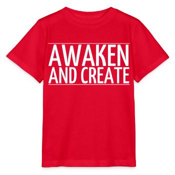 citation cadeau d’anniversaire à la recherche de l’illumination - T-shirt bio MINI CREATOR Stanley/Stella Enfant - rouge - Devant - Jaiden (125cm)