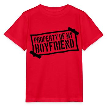 zettel notiz angeklebt papier Property of my boyfr - Stanley/Stella Kinder T-Shirt MINI CREATOR  - Rot - Vorne - Jaiden (125cm)