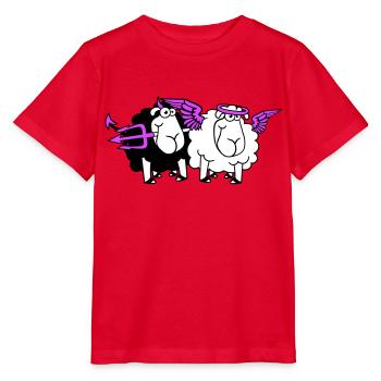 2 Mouton Ange Diable Satan Enfer Mal Paradis Bien - T-shirt bio MINI CREATOR Stanley/Stella Enfant - rouge - Devant - Jaiden (125cm)