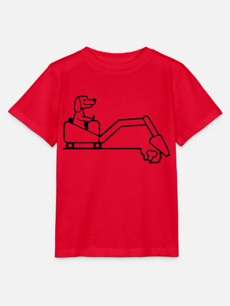 Hund Knochen Vergraben Bagger Buddeln Cool Baggern - Stanley/Stella Kinder T-Shirt MINI CREATOR - Rot