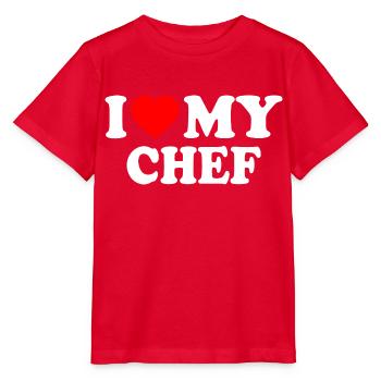 I love my chef - Stanley/Stella MINI CREATOR Kids’ T-Shirt - red - Front - Jaiden (125cm)