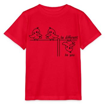 be different be you Vogel - Stanley/Stella Kinder T-Shirt MINI CREATOR  - Rot - Vorne - Jaiden (125cm)