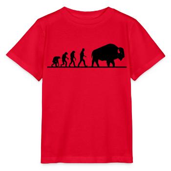 évolution du buffle - T-shirt bio MINI CREATOR Stanley/Stella Enfant - rouge - Devant - Jaiden (125cm)