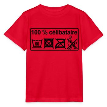 100% celibataire - T-shirt bio MINI CREATOR Stanley/Stella Enfant - rouge - Devant - Jaiden (125cm)