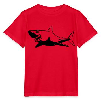 Poisson requin dangereux - T-shirt bio MINI CREATOR Stanley/Stella Enfant - rouge - Devant - Jaiden (125cm)