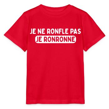 je ne ronfle pas je ronronne - T-shirt bio MINI CREATOR Stanley/Stella Enfant - rouge - Devant - Jaiden (125cm)
