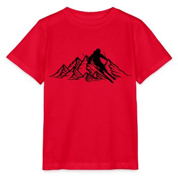 logo berge ski fahren runter berg winter sport spa - Stanley/Stella Kinder T-Shirt MINI CREATOR  - Rot - Vorne - Jaiden (125cm)