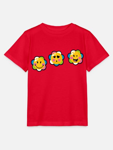 Smiley Kawaii Flower - Stanley/Stella Kinder T-Shirt MINI CREATOR  - Rot