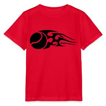 tennisball_flames_black - Stanley/Stella MINI CREATOR Kids’ T-Shirt - red - Front - Jaiden (125cm)