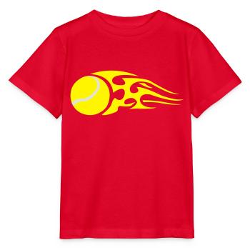 tennisball_flames_colour - Stanley/Stella MINI CREATOR Kids’ T-Shirt - red - Front - Jaiden (125cm)