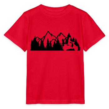 ausflug roller fahrer berge natur wildnis baeume w - Stanley/Stella Kinder T-Shirt MINI CREATOR  - Rot - Vorne - Jaiden (125cm)