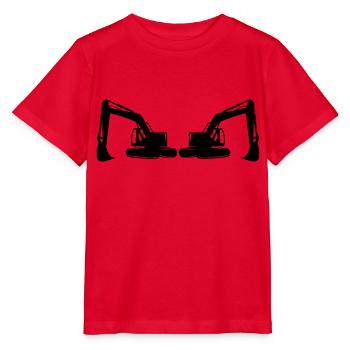 Bagger - Stanley/Stella Kinder T-Shirt MINI CREATOR  - Rot - Vorne - Jaiden (125cm)
