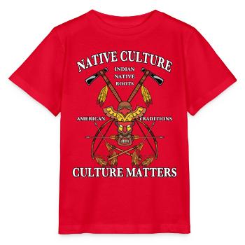 Coiffe indienne avec arc et flèches - T-shirt bio MINI CREATOR Stanley/Stella Enfant - rouge - Devant - Jaiden (125cm)