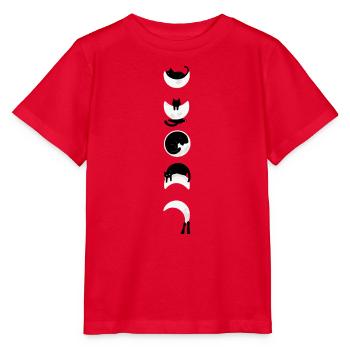 Phases de Lune Chat Minimaliste - T-shirt bio MINI CREATOR Stanley/Stella Enfant - rouge - Devant - Jaiden (125cm)