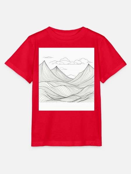Berglandschaft im Linienstil - Stanley/Stella Kinder T-Shirt MINI CREATOR - Rot