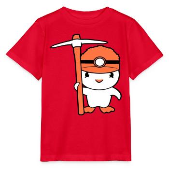 Canard Miner Pioche Casque Lampe Miner - T-shirt bio MINI CREATOR Stanley/Stella Enfant - rouge - Devant - Jaiden (125cm)
