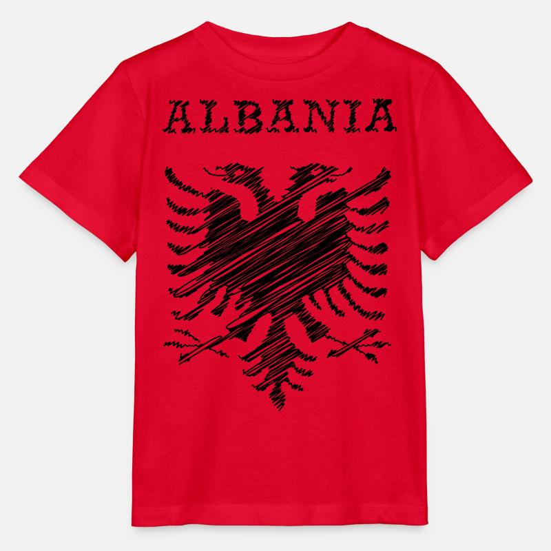 Albania, scribble black - Stanley/Stella Kinder T-Shirt MINI CREATOR  - Rot