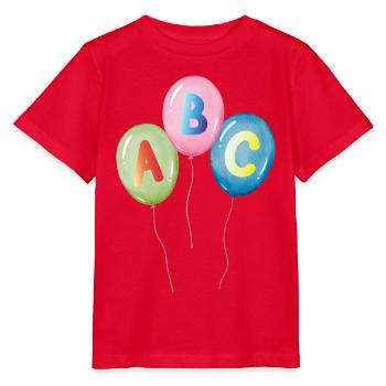 Ballons ABC aux couleurs pastel vives - T-shirt bio MINI CREATOR Stanley/Stella Enfant - rouge - Devant - Jaiden (125cm)
