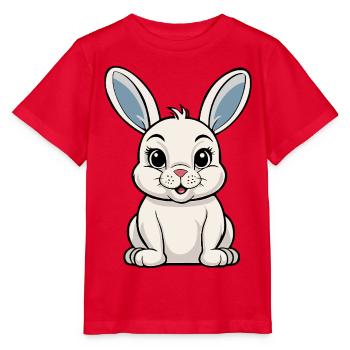 Lapin blanc - T-shirt bio MINI CREATOR Stanley/Stella Enfant - rouge - Devant - Jaiden (125cm)