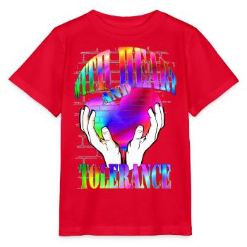 avec cœur et tolérance arc-en-ciel - T-shirt bio MINI CREATOR Stanley/Stella Enfant - rouge - Devant - Jaiden (125cm)
