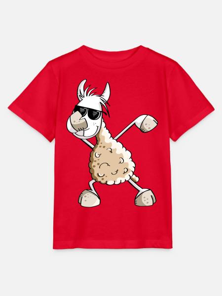 Cooles Dab Dance Lama - Dabbing Alpaka - Comic Fun - Stanley/Stella Kinder T-Shirt MINI CREATOR  - Rot