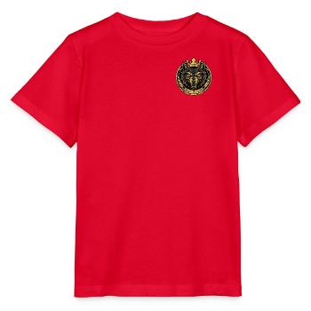 Geometrisches Kronenwolf-Emblem - Stanley/Stella Kinder T-Shirt MINI CREATOR  - Rot - Vorne - Jaiden (125cm)