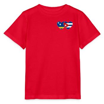 Curacao Kuba Flagge Herz - Stanley/Stella Kinder T-Shirt MINI CREATOR  - Rot - Vorne - Jaiden (125cm)