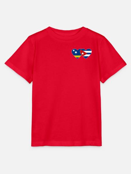 Curacao Kuba Flagge Herz - Stanley/Stella Kinder T-Shirt MINI CREATOR - Rot
