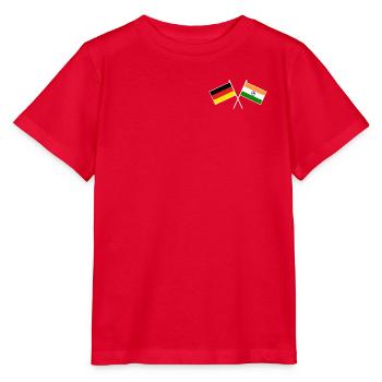 Germany x India Crossed Friendship Flags - Stanley/Stella Kinder T-Shirt MINI CREATOR  - Rot - Vorne - Jaiden (125cm)