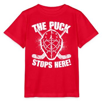 Eishockey-Statement für Verteidiger - Stanley/Stella Kinder T-Shirt MINI CREATOR  - Rot - Vorne - Jaiden (125cm)