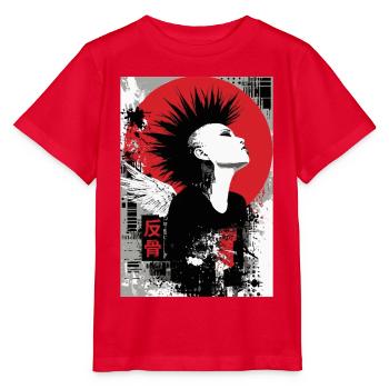 Punk Woman Rebellious Spirit Kanji - Stanley/Stella MINI CREATOR Kids’ T-Shirt - red - Front - Jaiden (125cm)