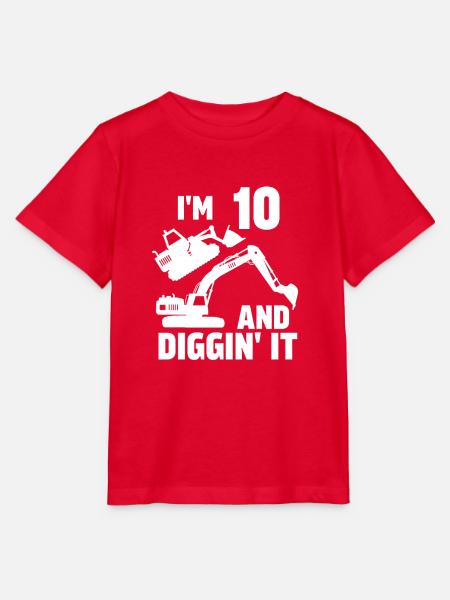 Ich bin 10 und Diggin' It - Stanley/Stella Kinder T-Shirt MINI CREATOR  - Rot