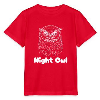 Night Owl - Stanley/Stella MINI CREATOR Kids’ T-Shirt - red - Front - Jaiden (125cm)