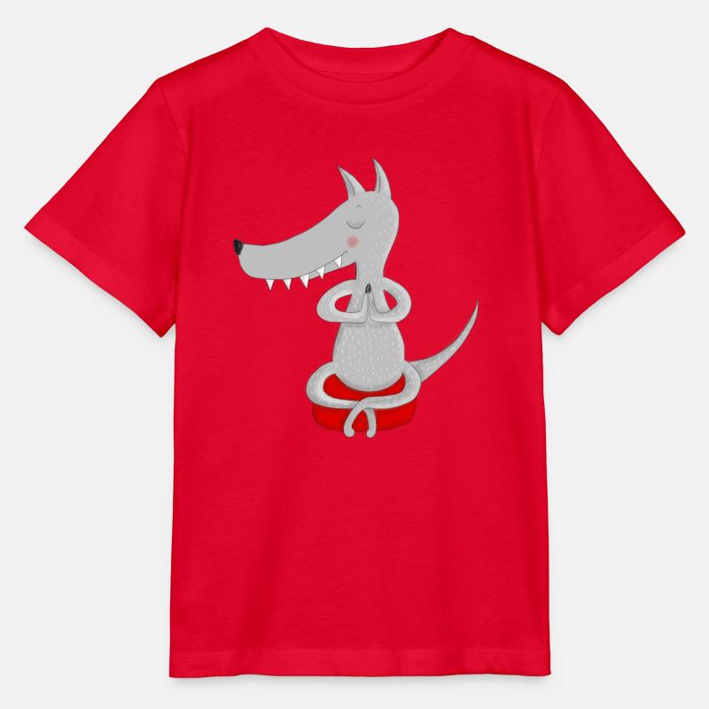 Wolf in deep meditation - Stanley/Stella MINI CREATOR Kids’ T-Shirt - red