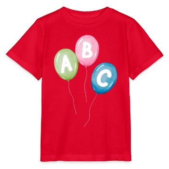 Luftballons mit ABC Buchstaben - zum Schulanfang - Stanley/Stella Kinder T-Shirt MINI CREATOR  - Rot - Vorne - Jaiden (125cm)