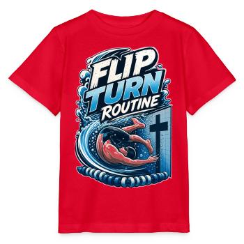 FLIP TURN ROUTINE - Stanley/Stella MINI CREATOR Kids’ T-Shirt - red - Front - Jaiden (125cm)