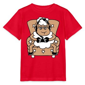 Schaf Gamer Sessel Controller Videospiel Nerd Cool - Stanley/Stella Kinder T-Shirt MINI CREATOR  - Rot - Vorne - Jaiden (125cm)