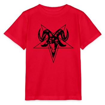 Ziegenkopf mit Pentagramm - Stanley/Stella Kinder T-Shirt MINI CREATOR  - Rot - Vorne - Jaiden (125cm)