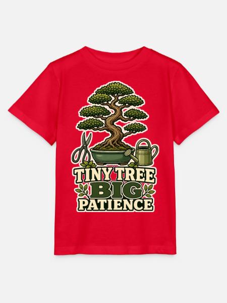 TINY TREE BIG PATIENCE Pflanzen - Stanley/Stella Kinder T-Shirt MINI CREATOR - Rot