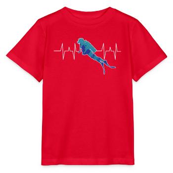 Plongée - Plongée sous-marine - Plongée sous-marine - Battement de coeur - T-shirt bio MINI CREATOR Stanley/Stella Enfant - rouge - Devant - Jaiden (125cm)