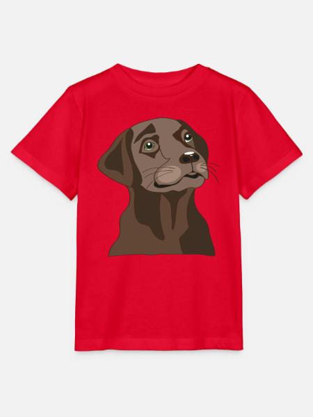 Brauner Labrador - Stanley/Stella Kinder T-Shirt MINI CREATOR - Rot