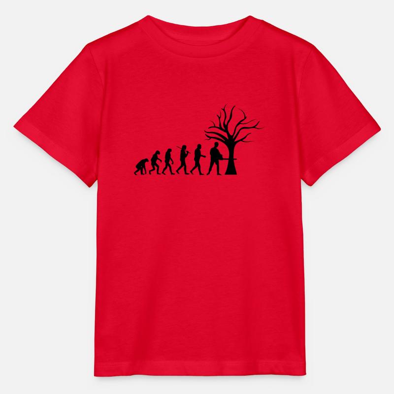 Tshirt forestier évolution drôle cadeau - T-shirt bio MINI CREATOR Stanley/Stella Enfant - rouge