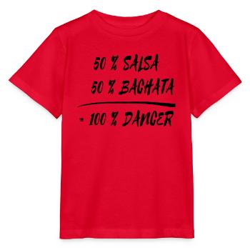 50 % salsa + 50 % Bachata = 100 % Dancer - T-shirt bio MINI CREATOR Stanley/Stella Enfant - rouge - Devant - Jaiden (125cm)