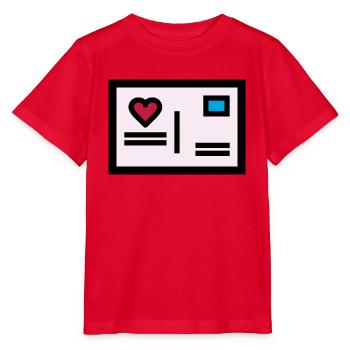 Lettre d'amour carte postale pour la Saint-Valentin - T-shirt bio MINI CREATOR Stanley/Stella Enfant - rouge - Devant - Jaiden (125cm)