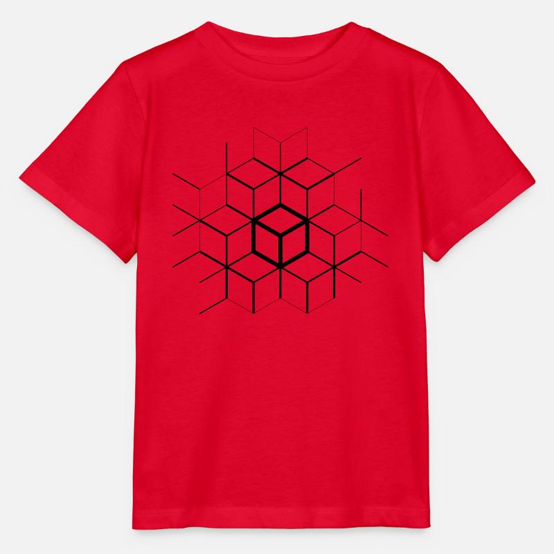 Asymmetrische Würfel - Stanley/Stella Kinder T-Shirt MINI CREATOR  - Rot
