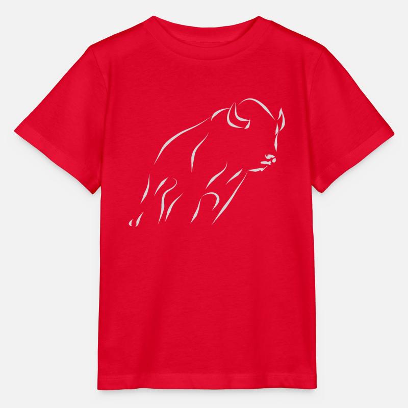 Bison - hellgrau - Stanley/Stella Kinder T-Shirt MINI CREATOR  - Rot