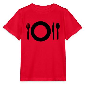 Besteck Grafik ESSEN HUNGER GESCHENKIDEE - Stanley/Stella Kinder T-Shirt MINI CREATOR  - Rot - Vorne - Jaiden (125cm)