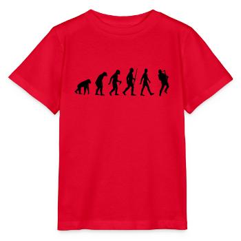 Saxophon, Saxophone, Musik, Instrument, Evolution - Stanley/Stella Kinder T-Shirt MINI CREATOR  - Rot - Vorne - Jaiden (125cm)